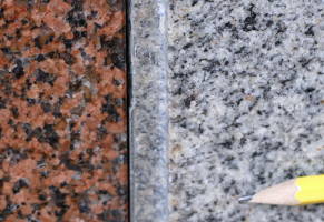 Red Balmoral Granite with unknown grey granite
