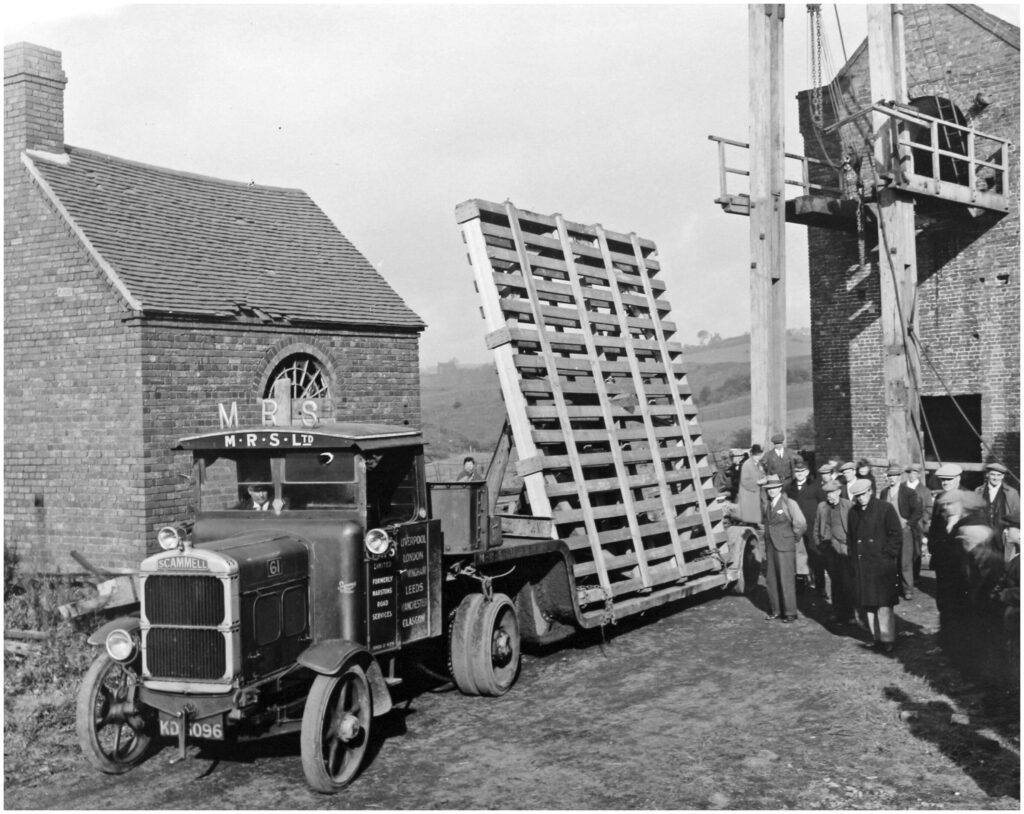 The dismantling and removal of the Cobb’s Engine House Newcomen Engine, for transport to the Henry Ford Museum in Michigan, circa. 1930. 